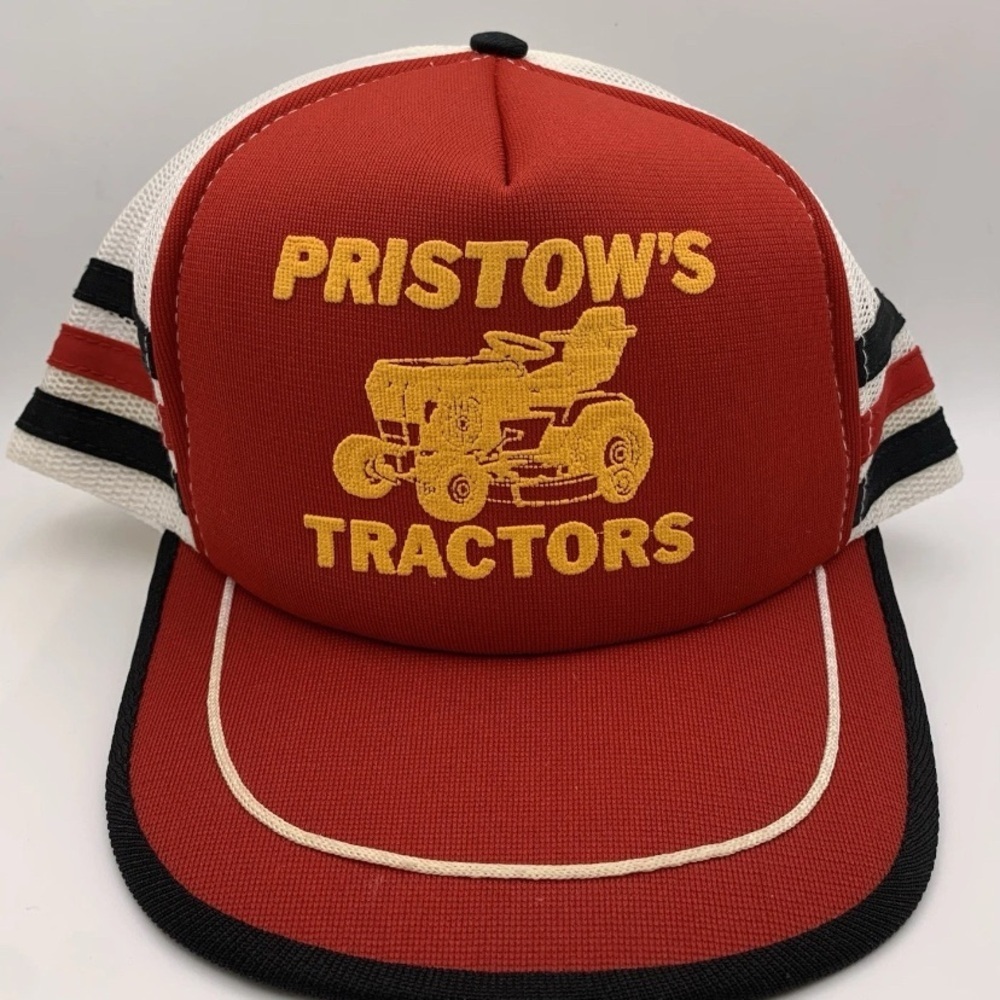 Vintage 3 Stripe Hat Snapback Pristows Tractors Pennsylvania Mesh Cap R.O.C NEW!